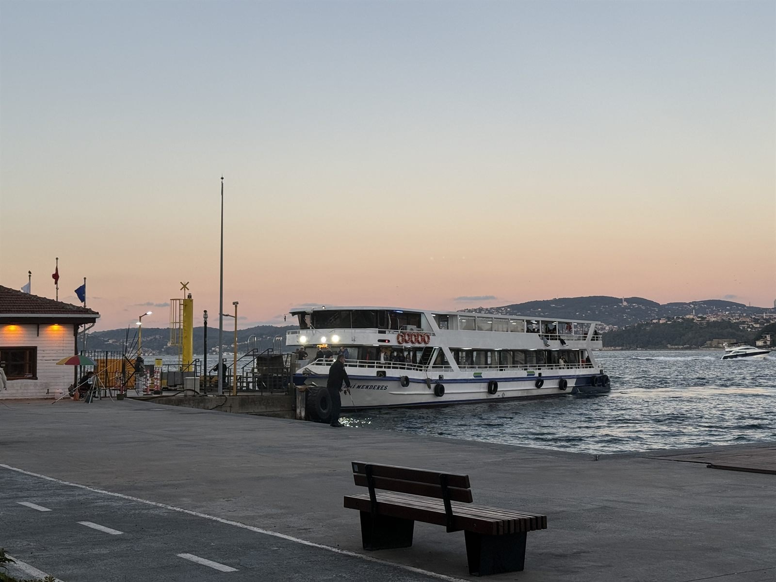 A ferry alongside Emirgan Pier. October 2026